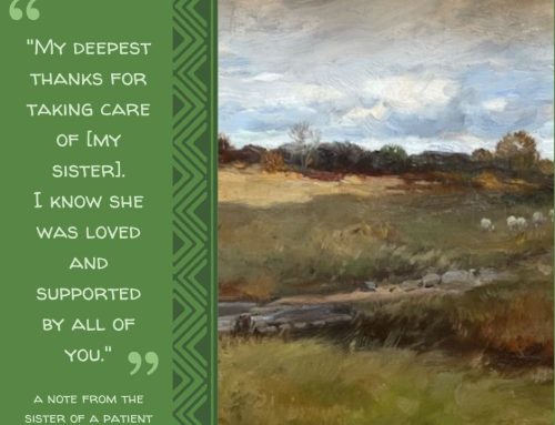 Gratitude from sister of a patient